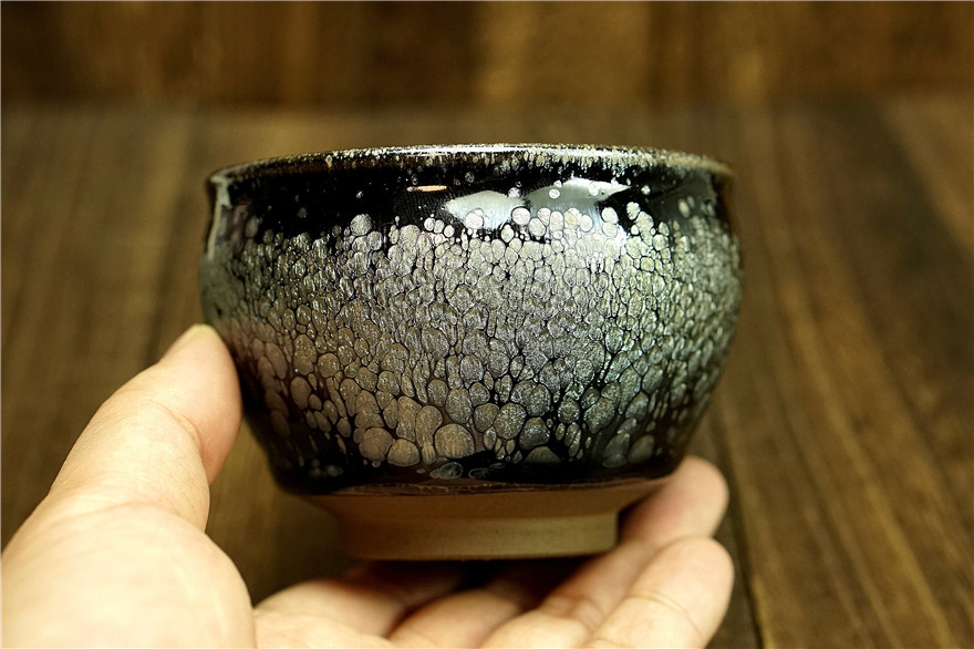 精品【惠和】游惠萍 口径9 礼盒装 建阳建盏主人杯 口径9cm高5.