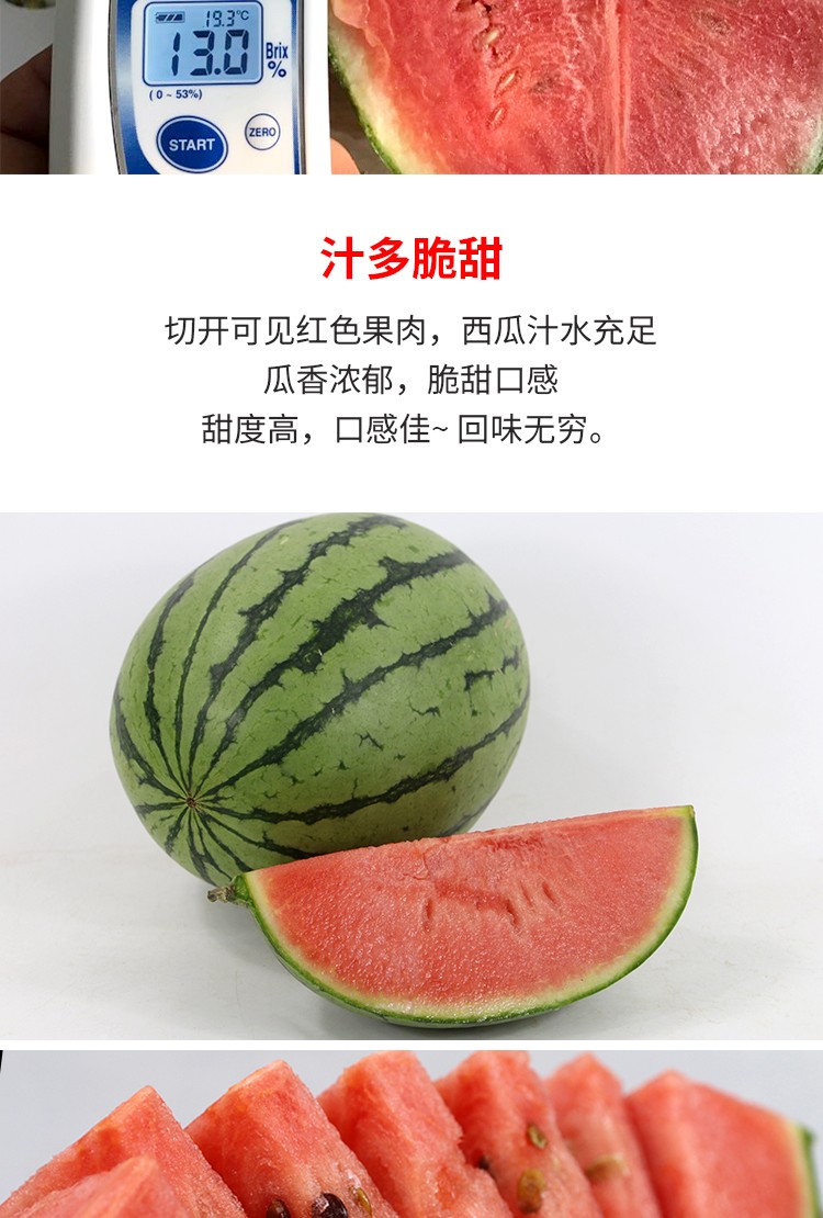 密农人家头茬大兴庞各庄小西瓜新鲜西瓜脆甜皮薄多汁时令水果2斤