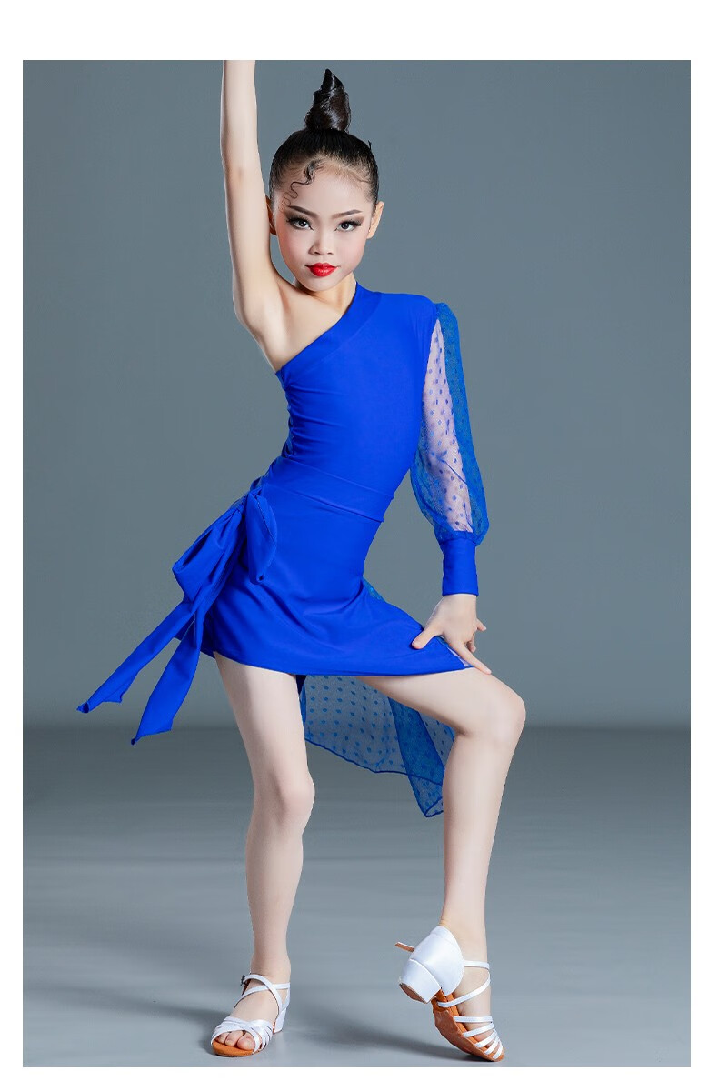 专业拉丁舞服女童春夏季新品分体套装吊带网布练功服拉丁舞蹈服裙宝