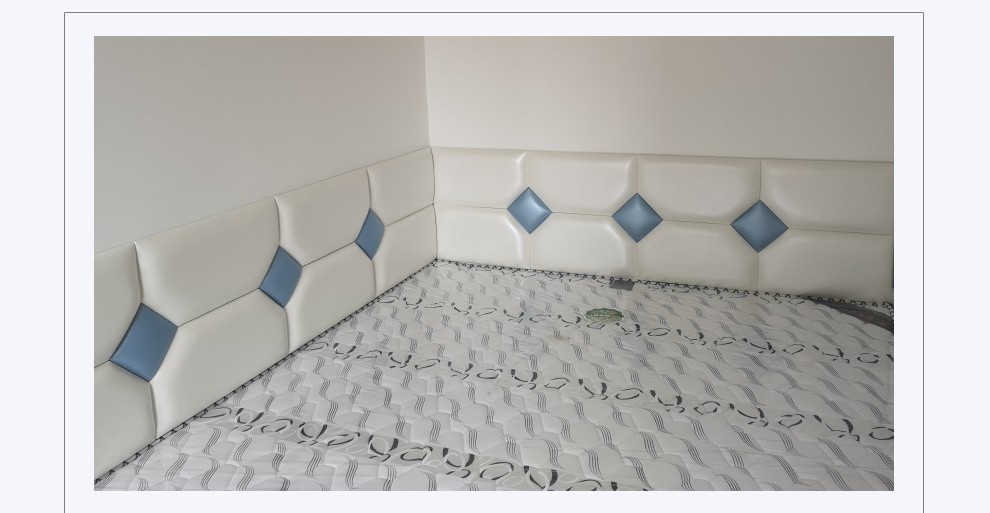 酒店床头贴软靠 床围边炕围子卡通软包墙 菱形一3cm自粘软包/平方