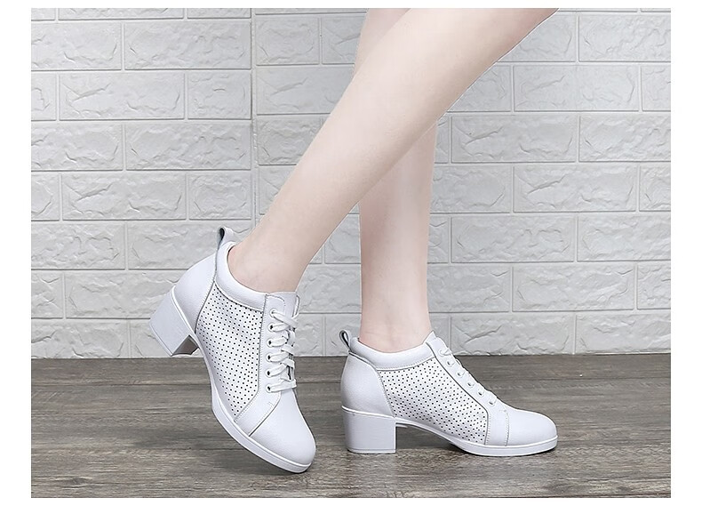 启言广场舞鞋女四季舞蹈鞋女真皮软底专业比赛成人水兵跳舞鞋黑色全皮