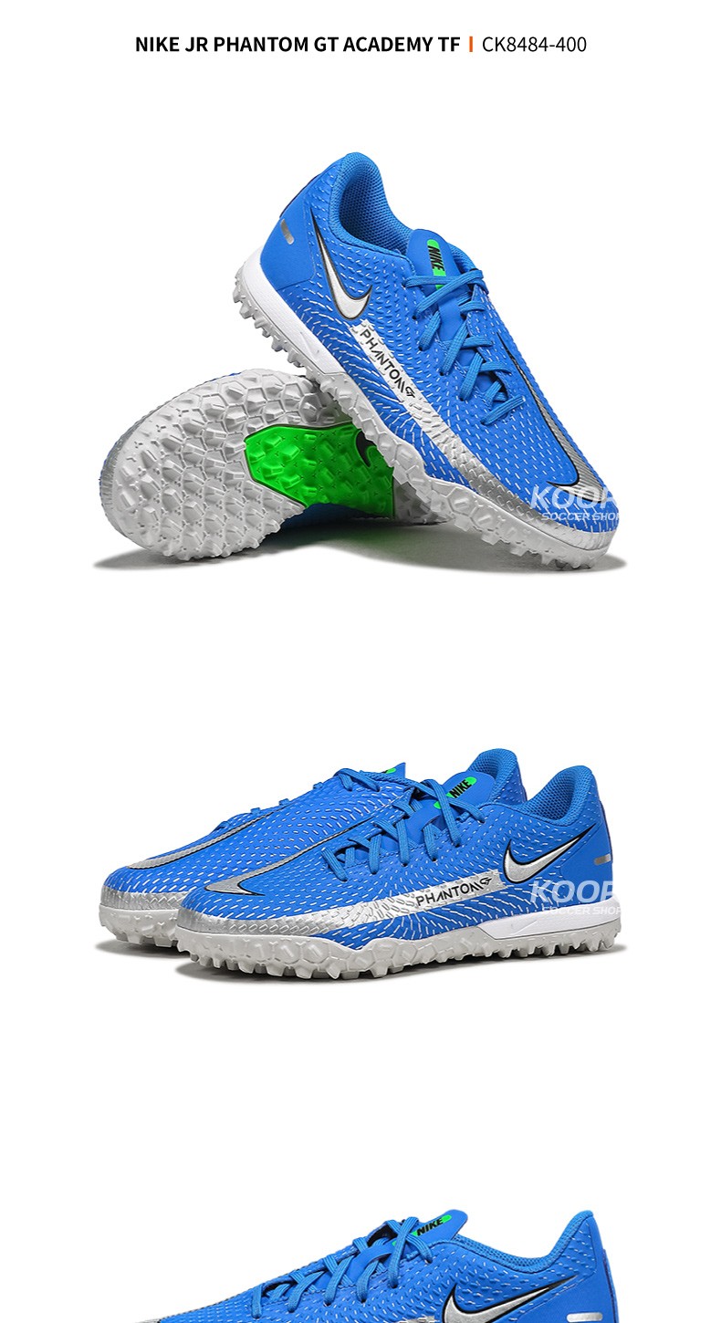 nike耐克暗煞phantom gt tf碎钉人草青少年儿童足球鞋ck8484-400 ck