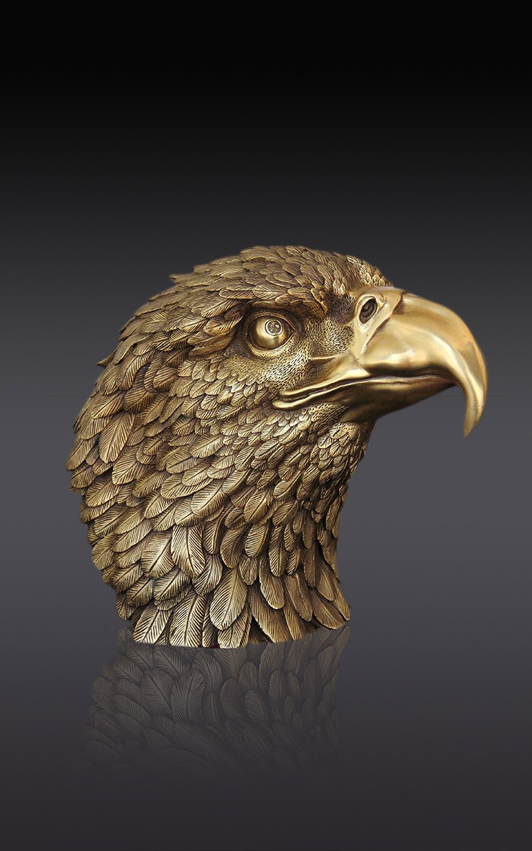 贝伊乐纯铜老鹰摆件鹰头工艺品家居玄关客厅餐厅装饰品商务礼品开业