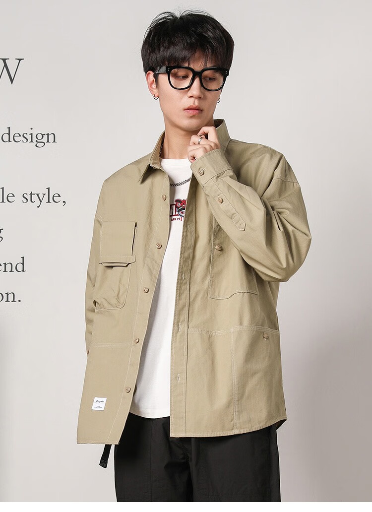 布衣传说2021春季夹克男士韩版潮流百搭工装休闲外套衣服 黑色 xl