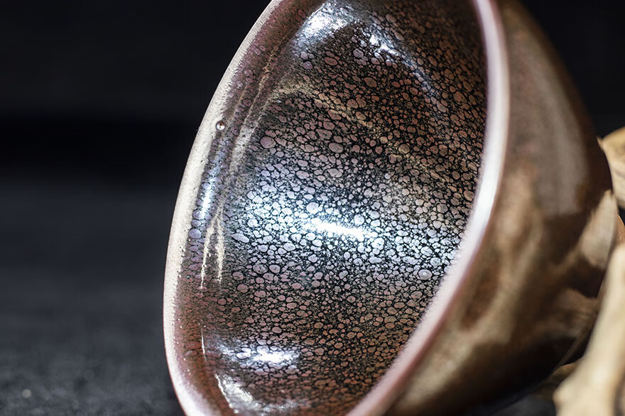 【金花油滴束口盏】刘学明 建阳建盏主人杯 口径9.5 l65-126