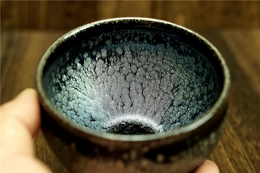 精品【惠和】游惠萍 口径9 礼盒装 建阳建盏主人杯 口径9cm高5.