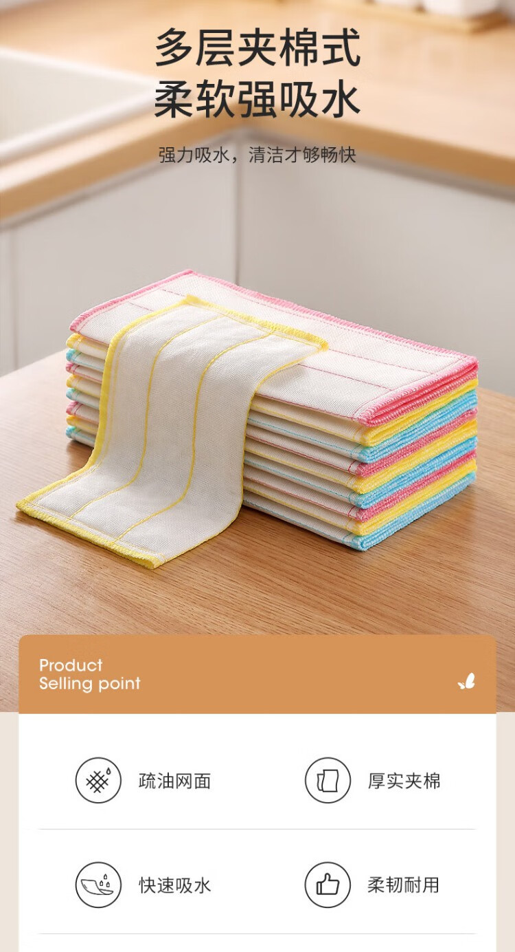 洗碗布百洁布吸水清洁纤维巾 20片 柔抹布 - 抹布/百洁布 - 备货网