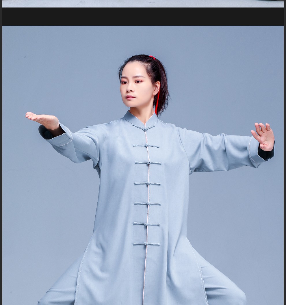 云太极春秋新款式2021陈家沟手工盘扣中式练功改良太极拳服装套装浅