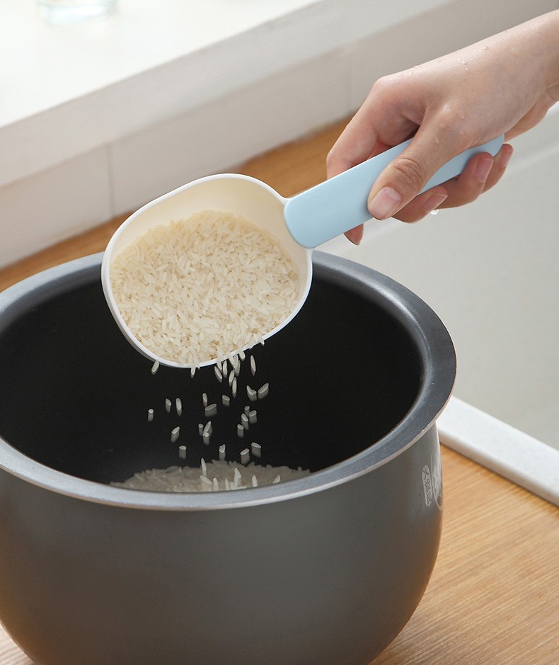 舀米勺多功能挖面粉奶粉米粉勺子家用塑料长柄带夹量勺米面舀面勺 4