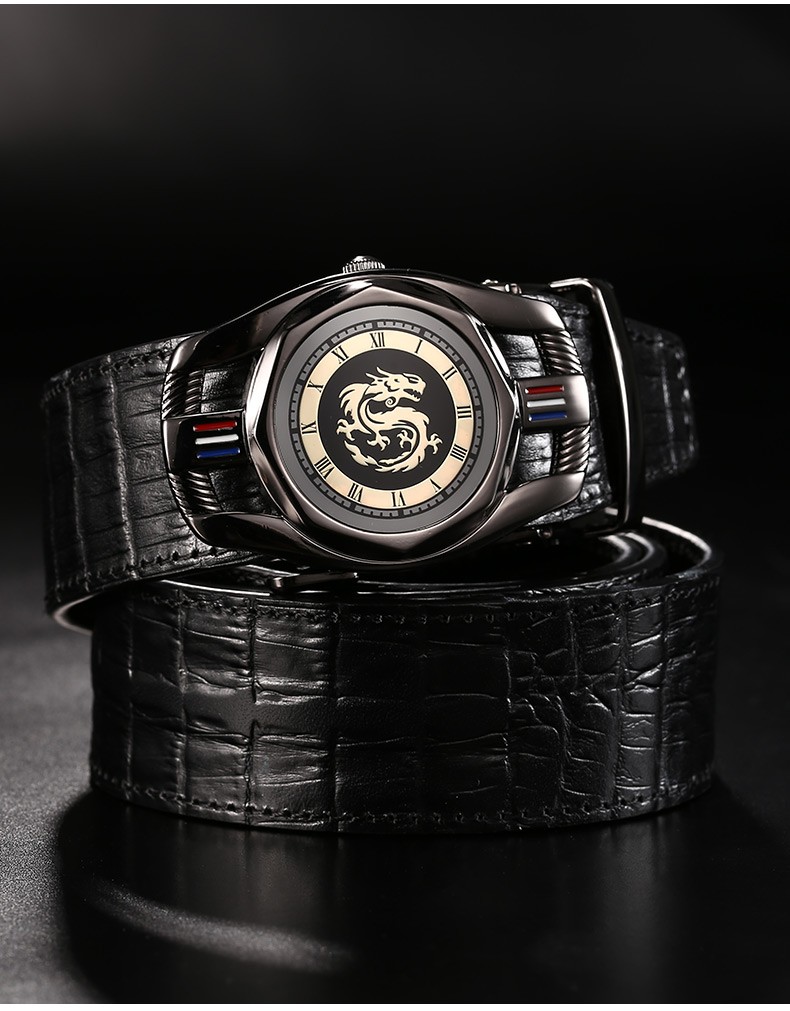 伯莎丹顿品牌男装真皮鳄鱼纹皮带男新款韩版纯牛皮腰带潮年轻人自动扣