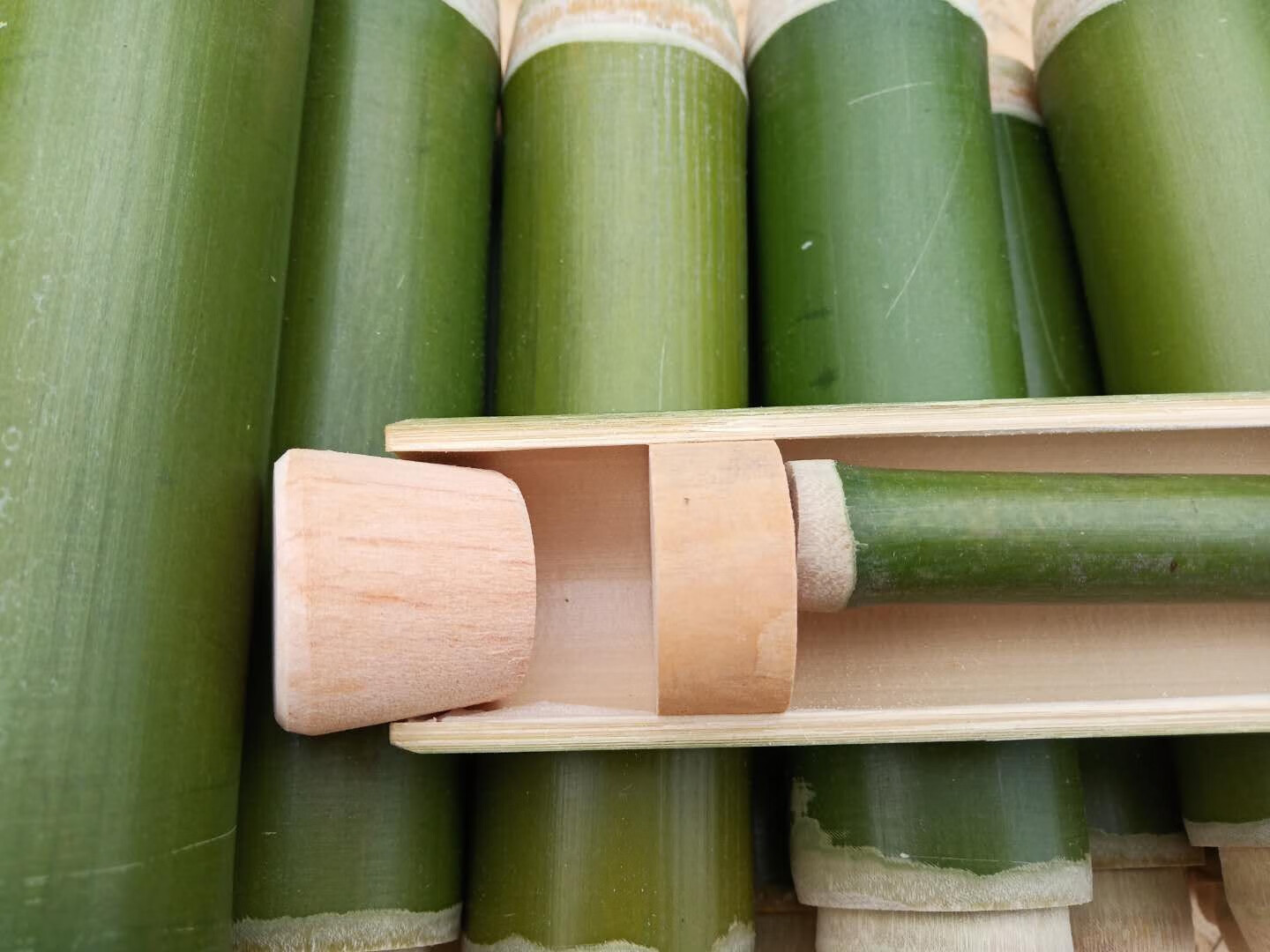 花田趣 竹筒粽子 活塞 摆地摊 竹子蒸饭筒 顶出来粽子模具 家用商用