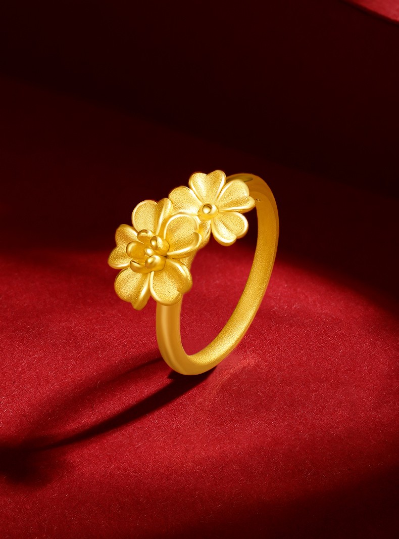 tsl谢瑞麟向阳花系列黄金戒指足金花型指环女款送礼ys74511号圈口22g