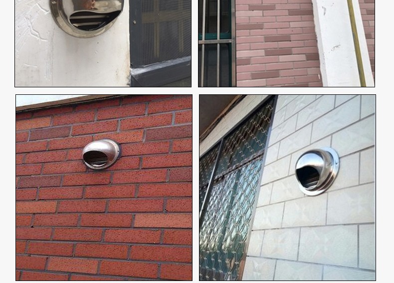 柒赣304不锈钢外墙风帽150油烟机通防风罩排气罩新风出风口100mm304