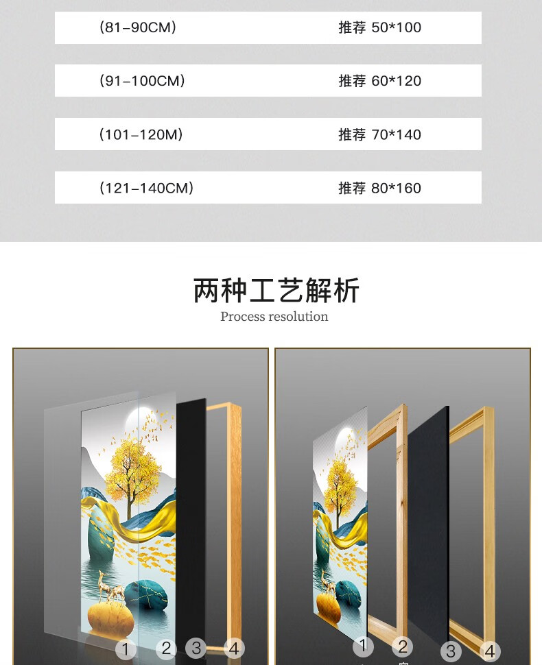 竹迪玄关装饰画现代简约晶瓷画竖版中国风水墨抽象挂画沙发背景墙壁画