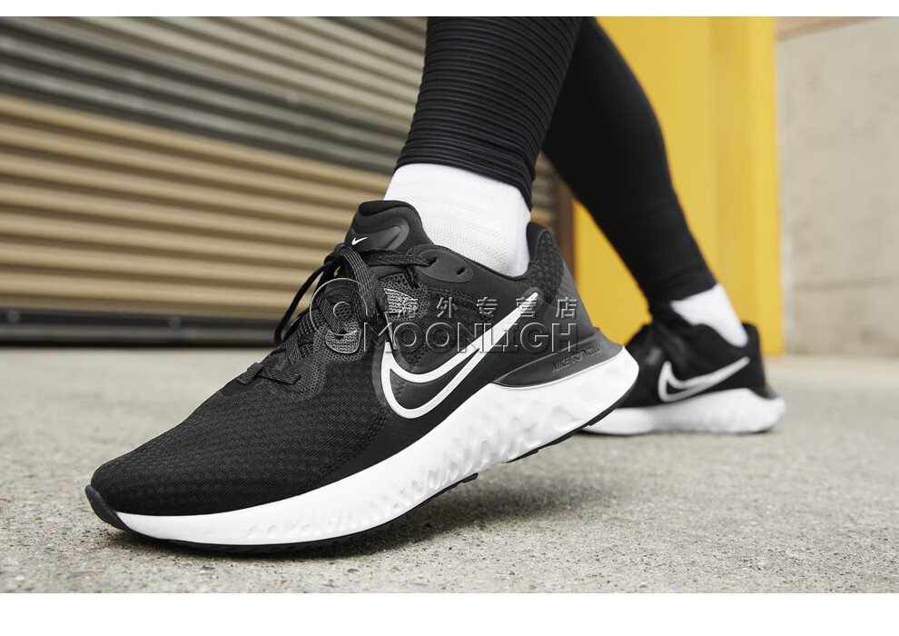 耐克nikerenewrun2缓震舒适男士跑步鞋休闲运动鞋黑灰cu350400643码us