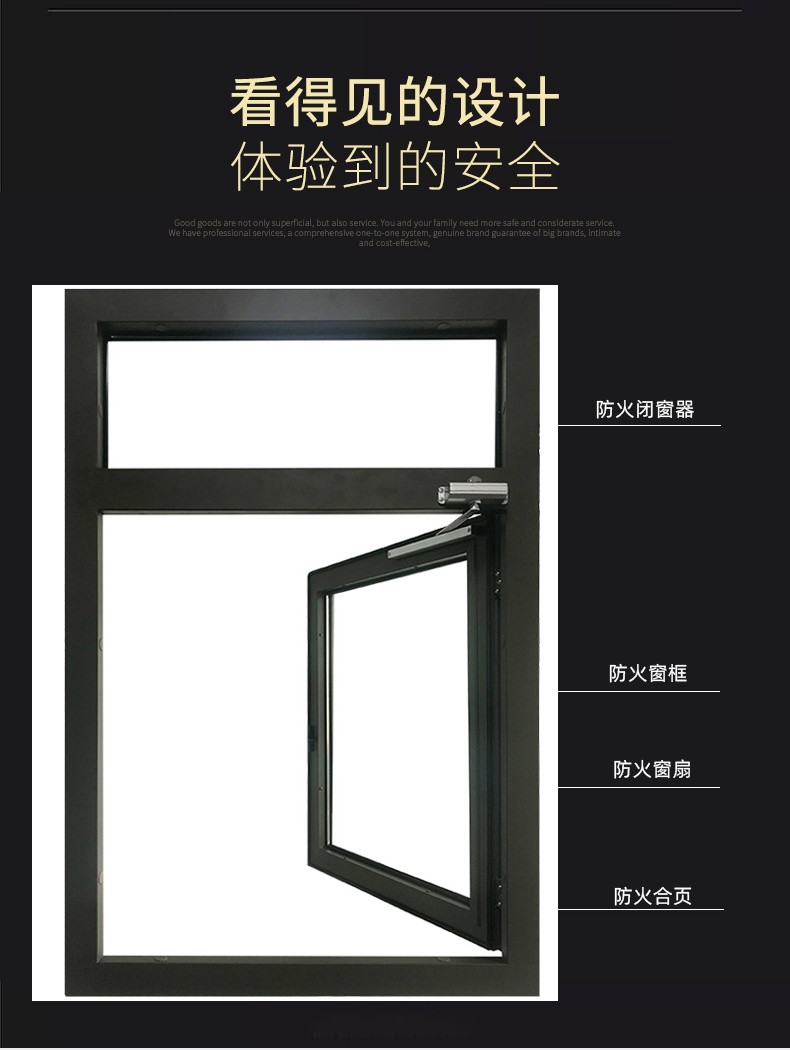 钢制防火窗平开式防火窗活动式钢质防火窗户钢质消防防火玻璃窗瀚泰智