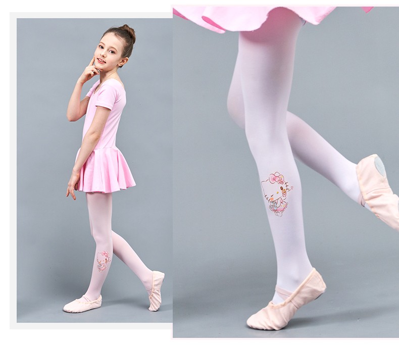 hellokitty凯蒂猫女童连裤袜春夏薄女宝宝打底袜裤白色舞蹈袜子夏装