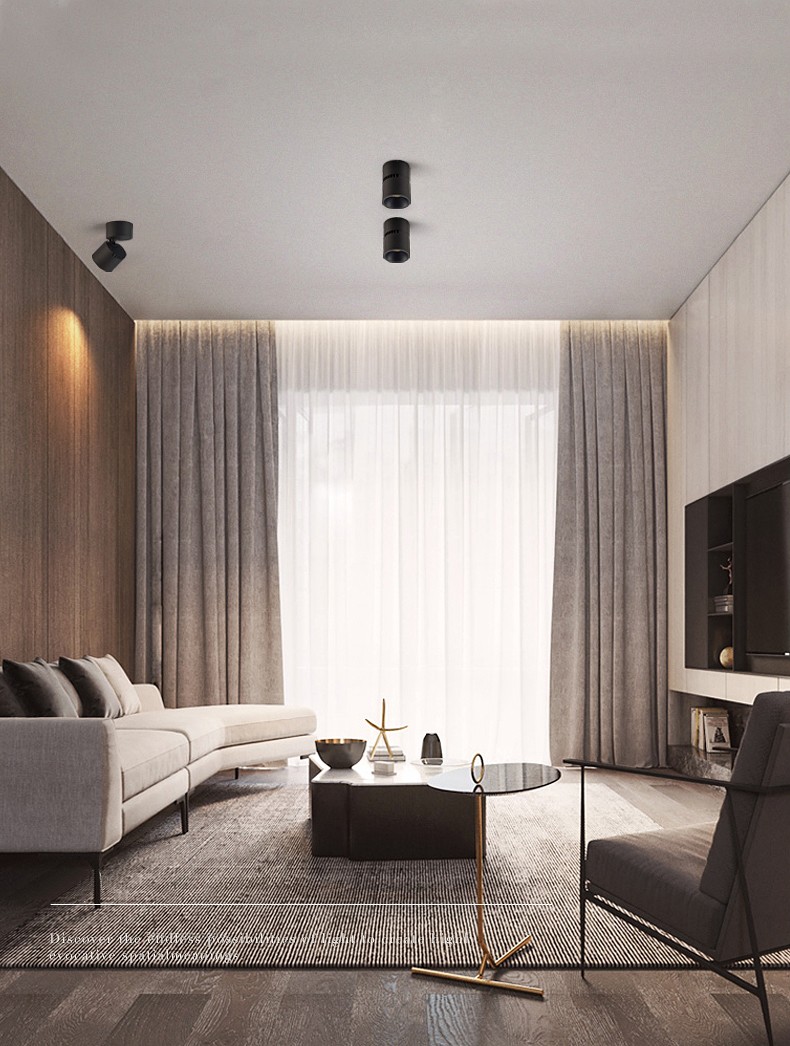 一品木阁led筒灯明装射灯家用可折叠免开孔天花灯客厅背景墙玄关天花