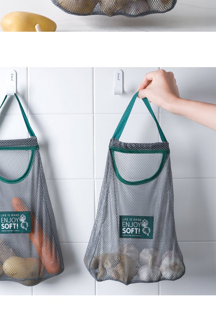 惠益炫依酷厨房果蔬收纳网袋 多功能挂式网兜收纳袋家用镂空透气大蒜