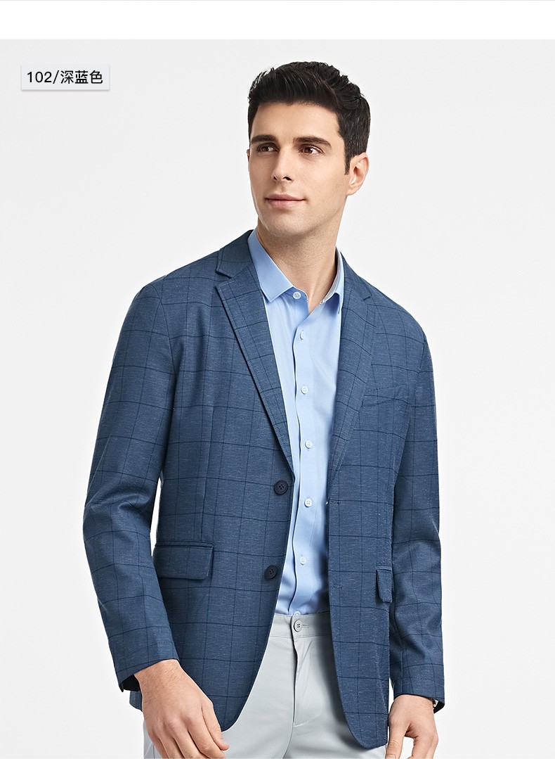 七匹狼商务西装男装秋季新款外套小西服休闲男士上衣韩版潮流 113浅