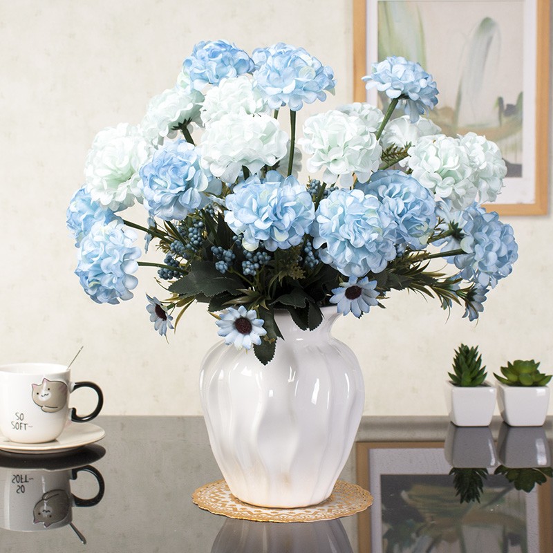 仿真花套装含花瓶装饰花塑料花绣球娟花家居客厅电视柜高品质假花办公