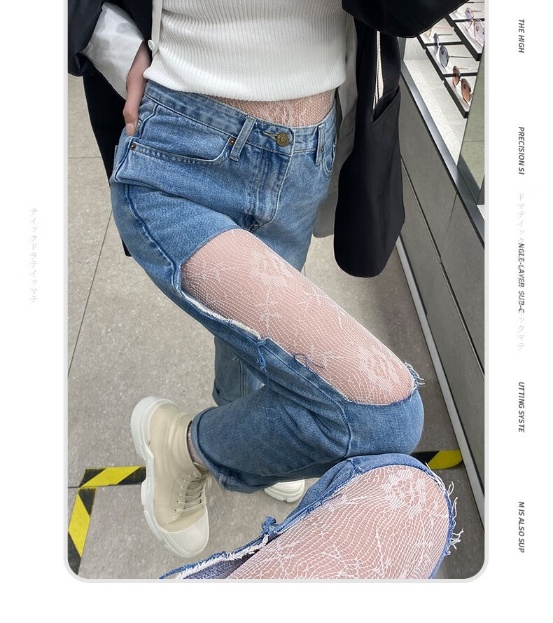 俞兆林黑丝白丝网袜袜lolita蕾丝白色丝袜子女日系jk黑丝袜渔网袜黑色