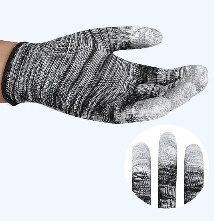 劳保防滑耐磨男女工作薄款胶皮干活手套12副默认黑色其他颜色请备注