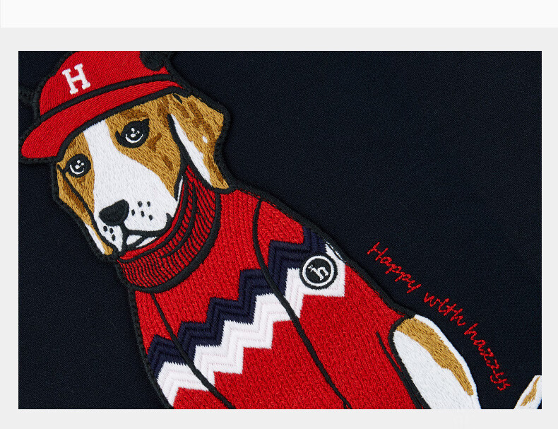 商场同款哈吉斯hazzys春季新款牛角帽狗狗男女同款卫衣abtze01ae55乳