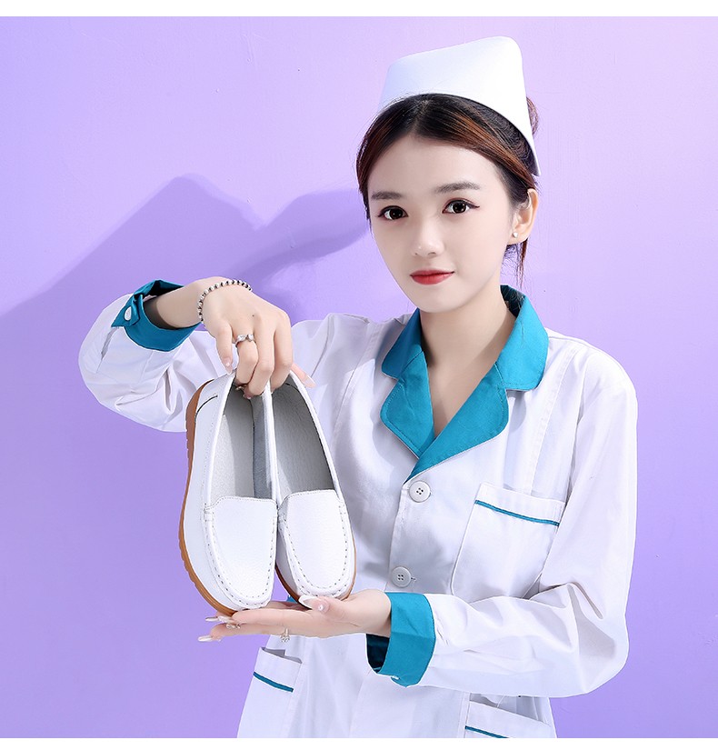 尼舜(nishun)2021春季新款护士鞋女医生医院防滑工作鞋女士真皮舒适