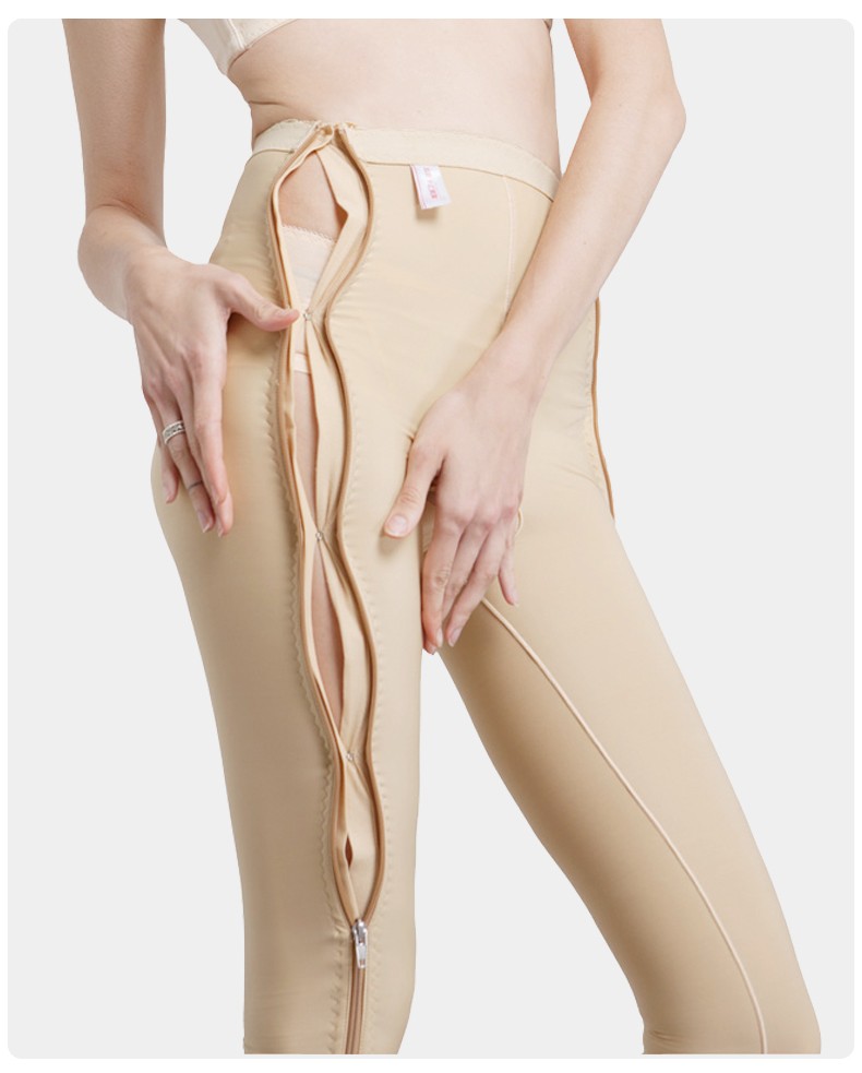 倩美大小腿塑形裤医美长裤术后塑身裤侧有拉链开裆塑形衣肤色xxl