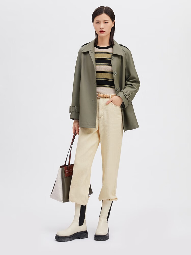 哥弟女装2021春季新款显瘦粗斜纹小香风牛仔裤女直筒宽松休闲裤a100