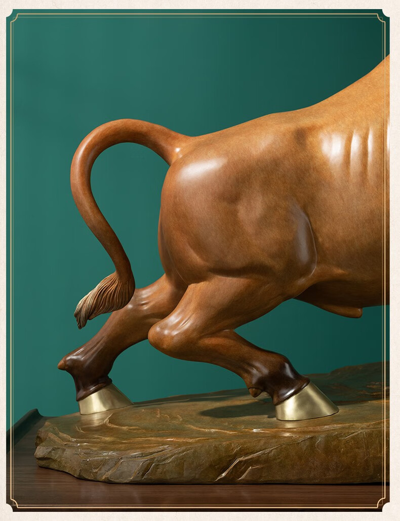 铜师傅全铜摆件大劲牛家居饰品铜工艺品礼品摆件展示台