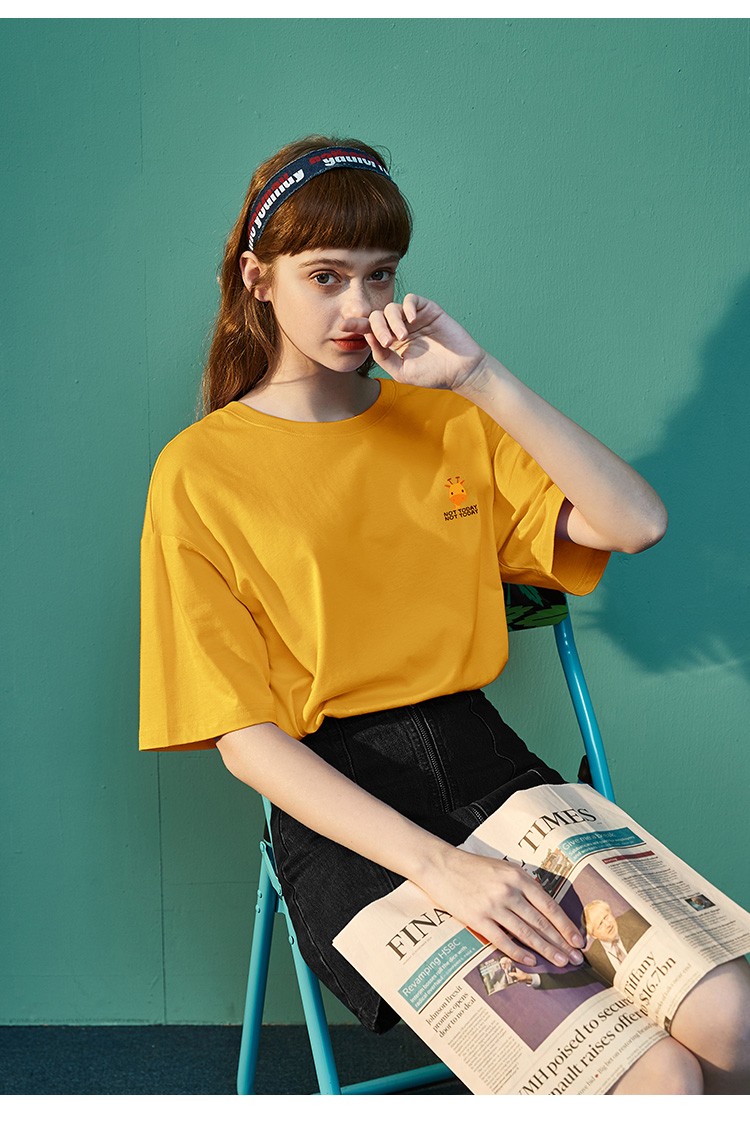 唐狮2021夏新款短袖 女短袖t 雾霾粉 s