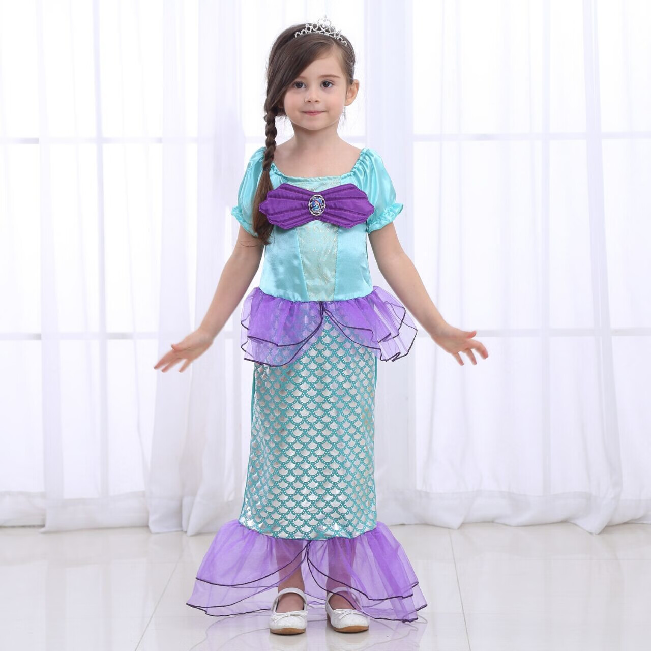 夏尔维纳(chanvenuel)儿童美人鱼公主裙人鱼姬连衣裙服装生日六一表演