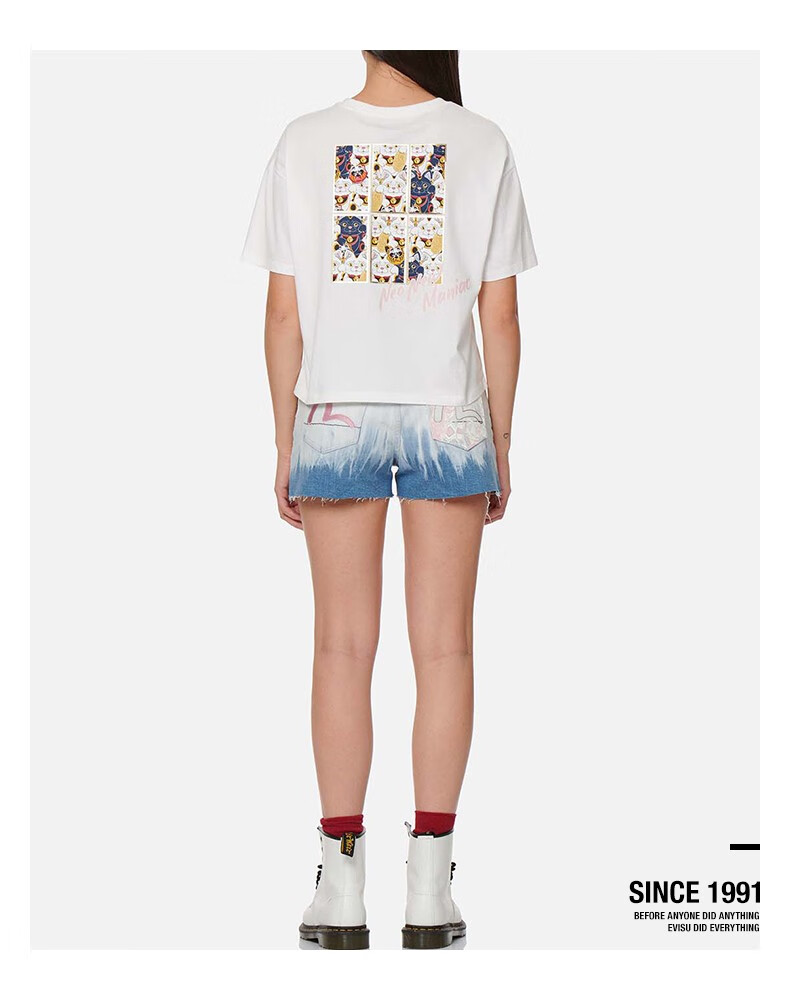 evisu 21ss 女士小海鸥印花t恤 2eshtw1ts558bd 白色 s【图片 价格