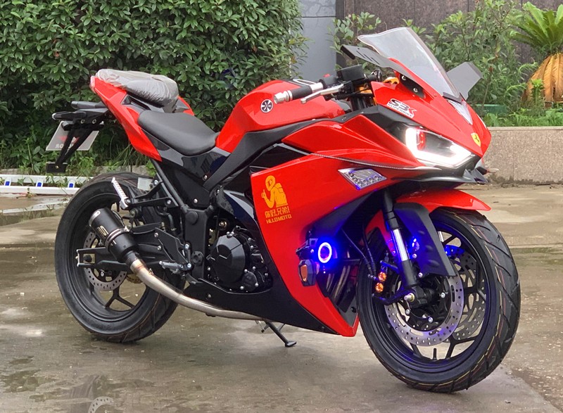 豪剑机车国四r3战神幻影摩托车跑车皮卡丘黑武士400双缸机车地平线