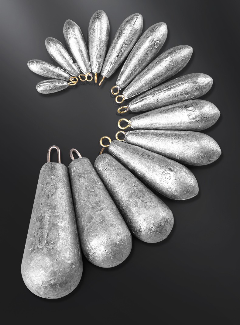 远投实心铅坠大克数鱼坠钓鱼柳叶铅远投钓坠子钓鱼小配件铅坠垂钓用品