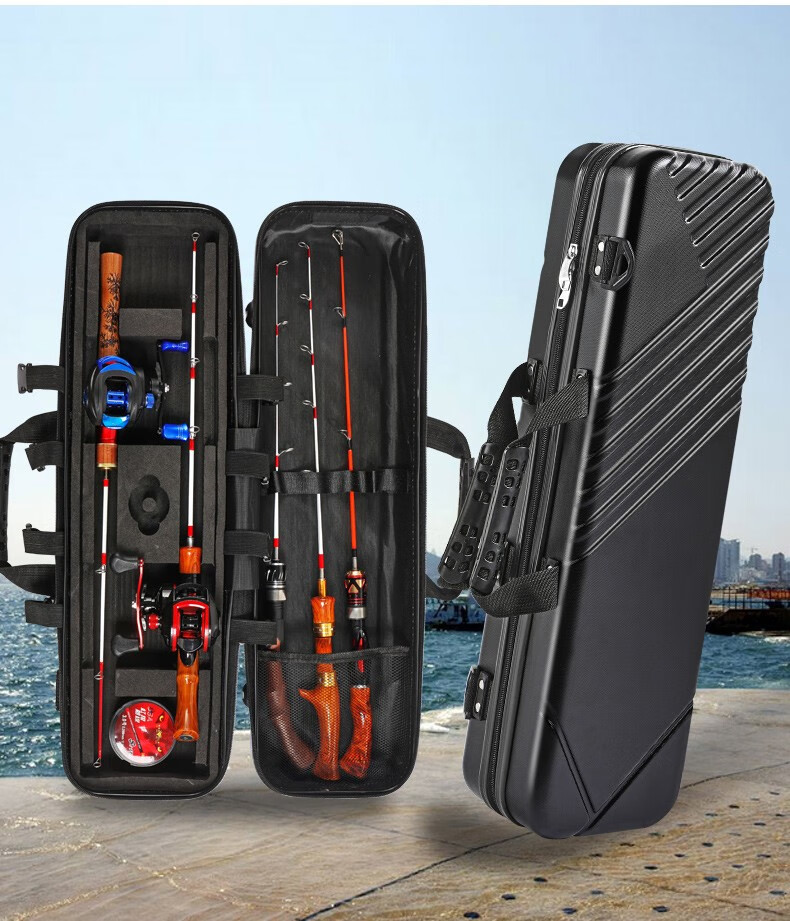 钓哈哈多功能筏钓冰钓硬壳鱼竿包防水便携渔轮免拆渔具包冬钓桥钓筏
