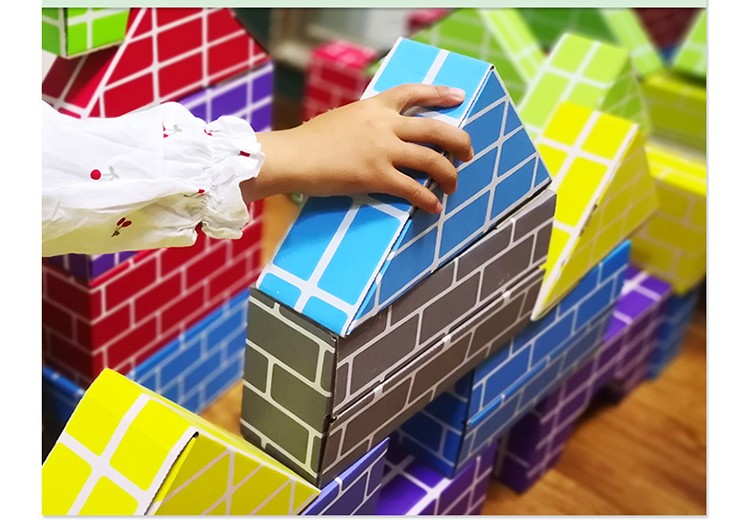初及彩色纸盒儿童仿真纸砖积木幼儿园手工课作业小学生日礼物建筑师搭