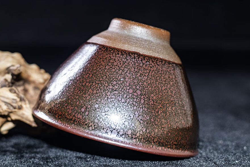 【金花油滴束口盏】刘学明 建阳建盏主人杯 口径9.5 l65-126