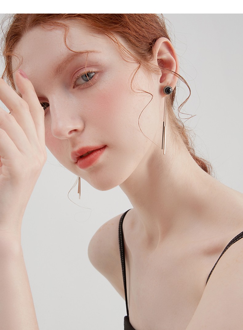 曼宝迪manbaodi耳环女复古流苏耳线韩版耳钉气质长款时尚个性耳坠情人