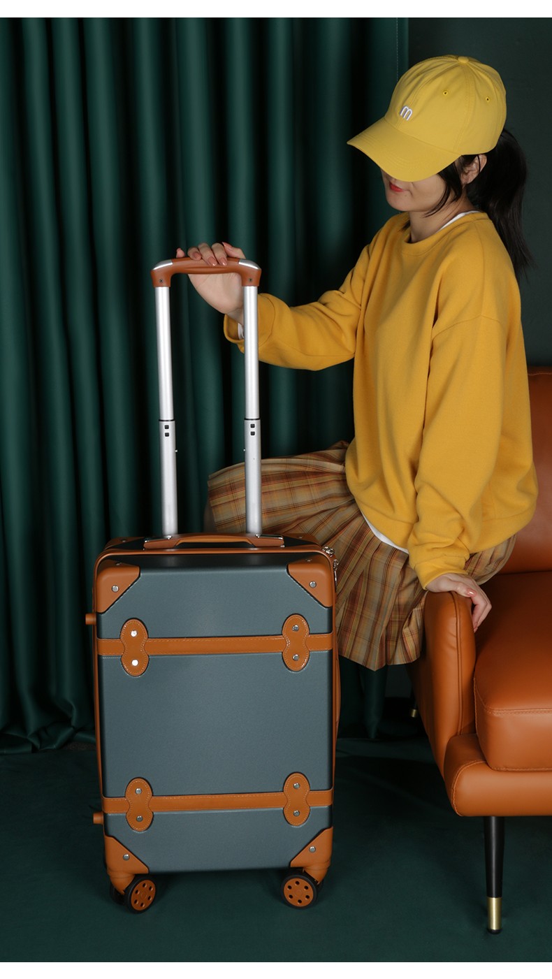 vuniqson品牌商务行李箱子母箱20242226可爱日系少女拉杆箱墨绿色20