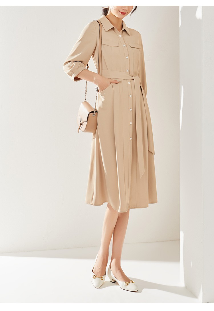 娅丽达衬衫连衣裙女雪纺裙春装2021春秋新款中长款小众裙子设计感