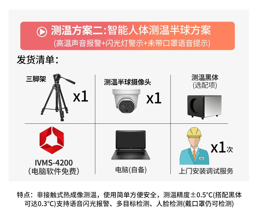 海康威视人体测温摄像头热成像测温仪手持测温枪 定制方案(测温门