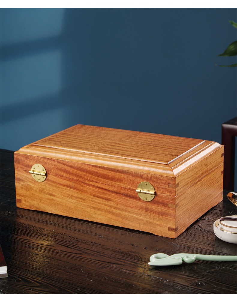 初心如雪花梨木实木首饰盒复古耳环耳钉项链收纳盒家用木制抽屉式手