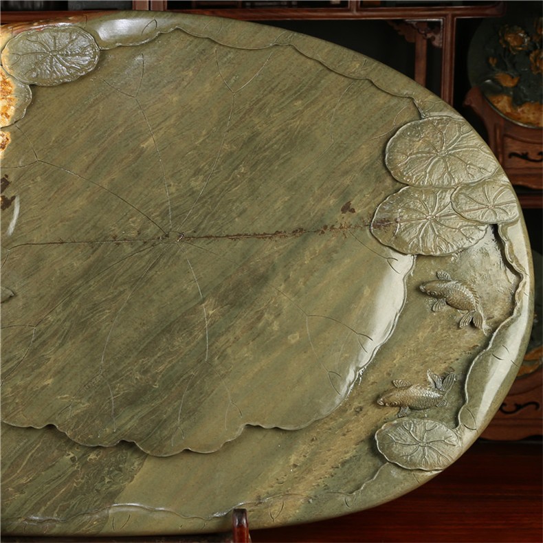 肇溪肇庆端砚石头茶盘端砚茶海茶台小茶具套装石茶盘家用小茶盘