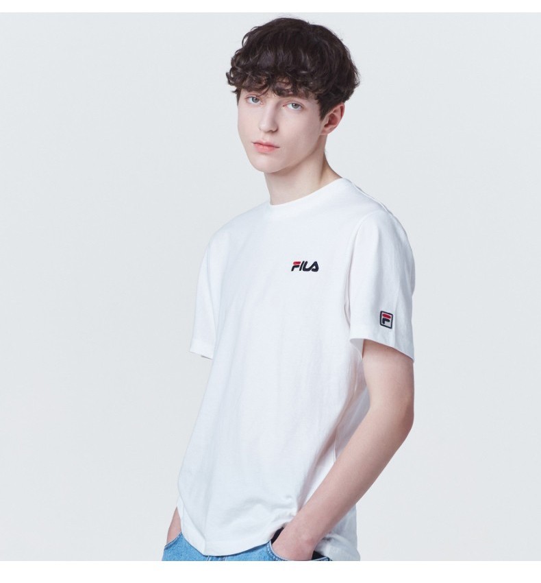 fila斐乐韩国直邮小标刺绣棉质t恤夏季休闲运动圆领男女短袖百搭fs2