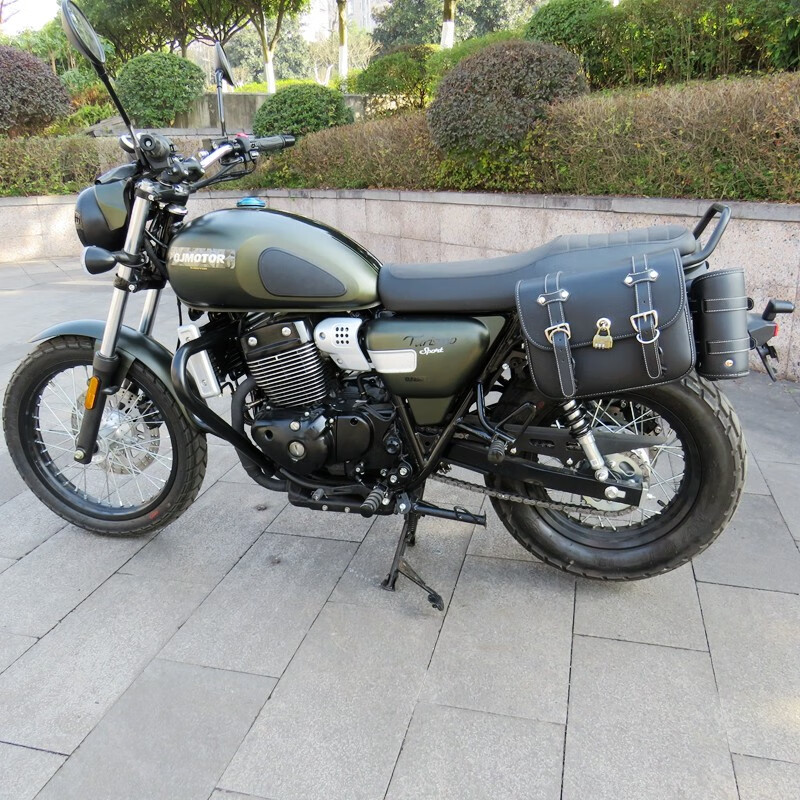 适用qj2509左右边包截物包钱江qjmotor逸250复古侧挂包加不锈钢支架
