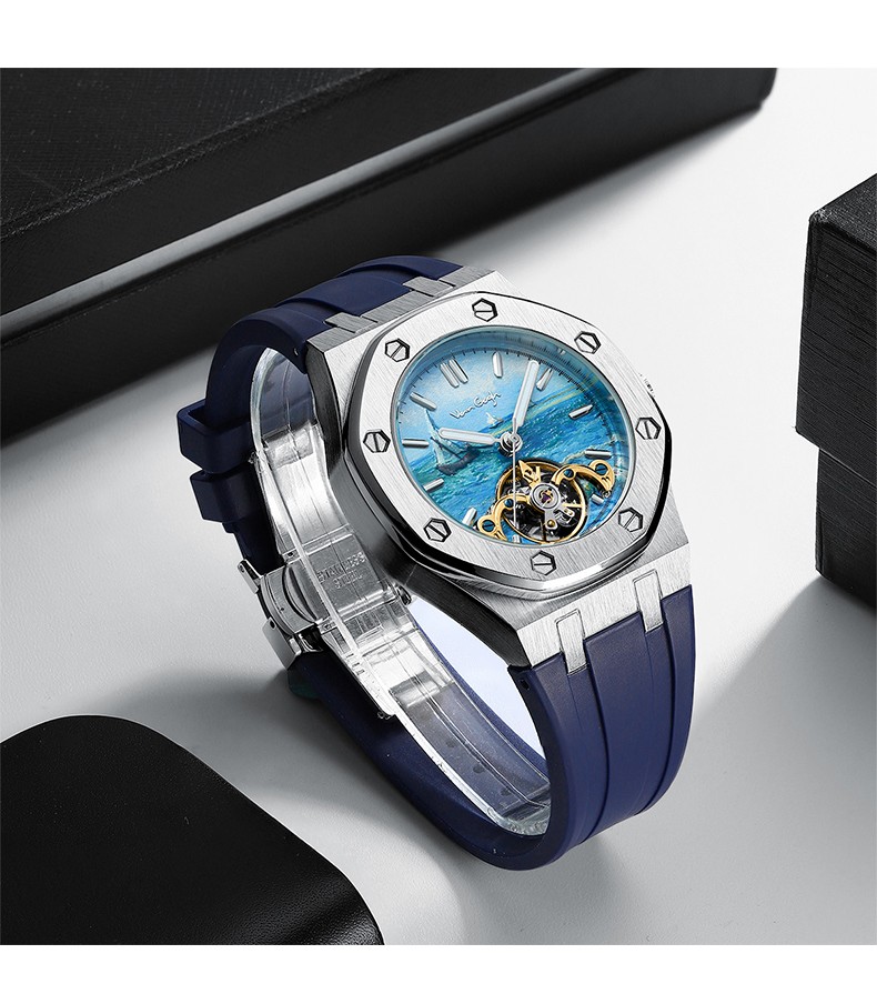 新年礼物梵高vangogh瑞士手表自动机械腕表小秒针时尚个性不锈钢表带