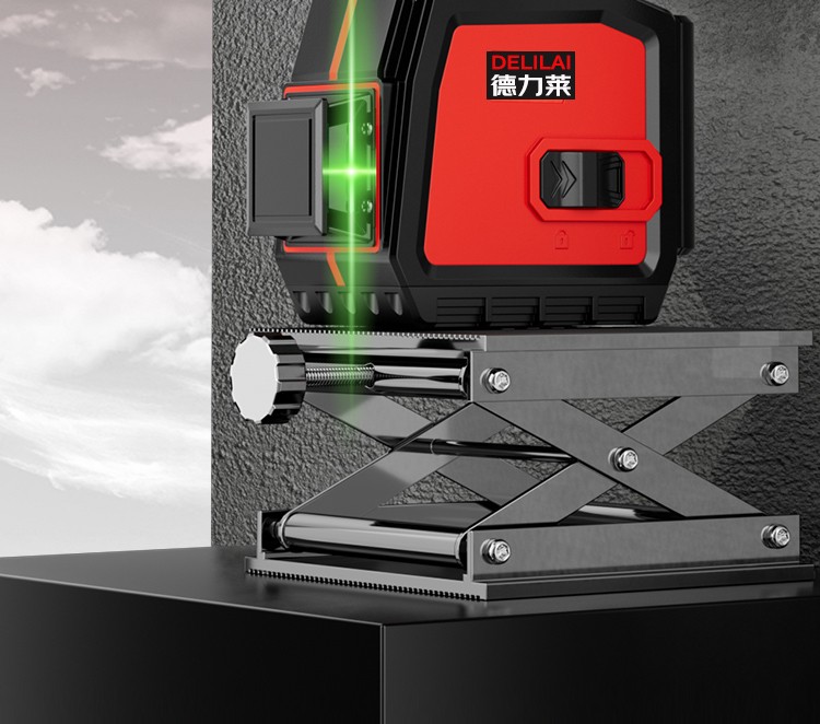 德力莱12线红外线水平仪绿光贴墙仪两用贴地仪高精度室内外投线仪砌墙